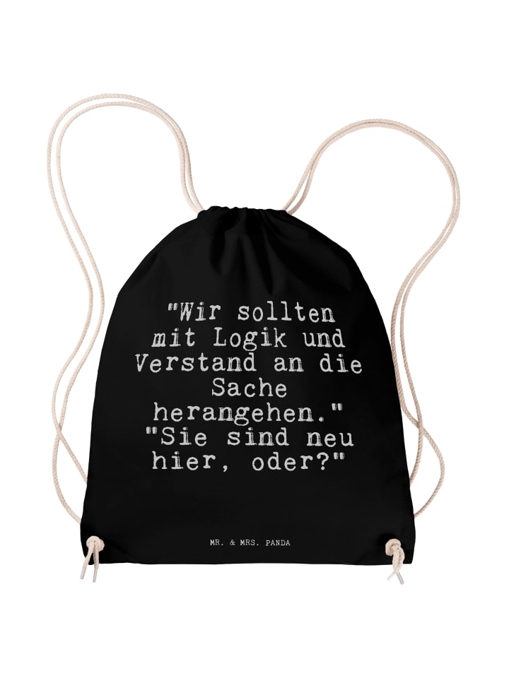 

Mr. & Mrs. Panda Джутовая сумка с надписью «Мы должны использовать логику...» и лозунгом, написанным черным цветом