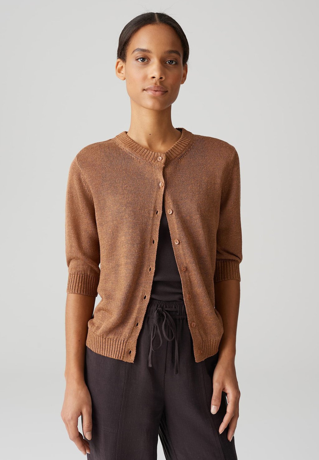 

Кардиган SLIM FIT 3/4 SLEEVE OPUS, коричневый