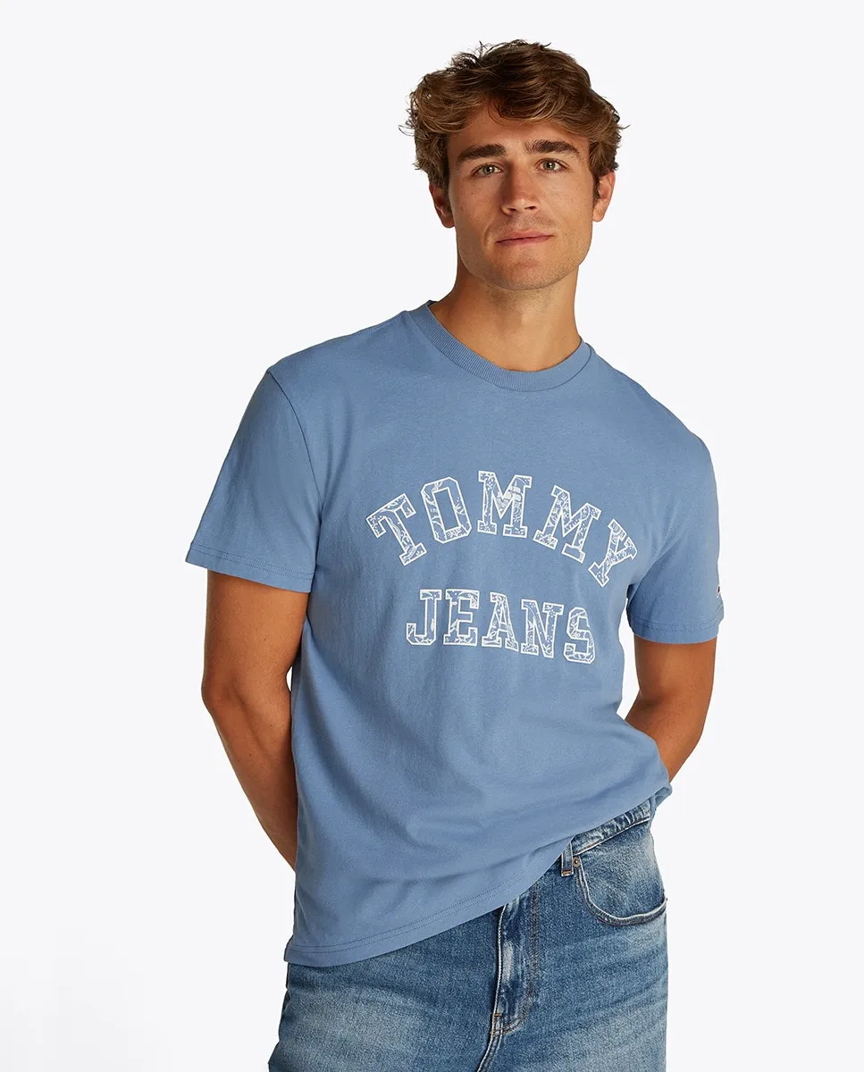

Мужская футболка с короткими рукавами, прямого кроя Tommy Jeans, синий