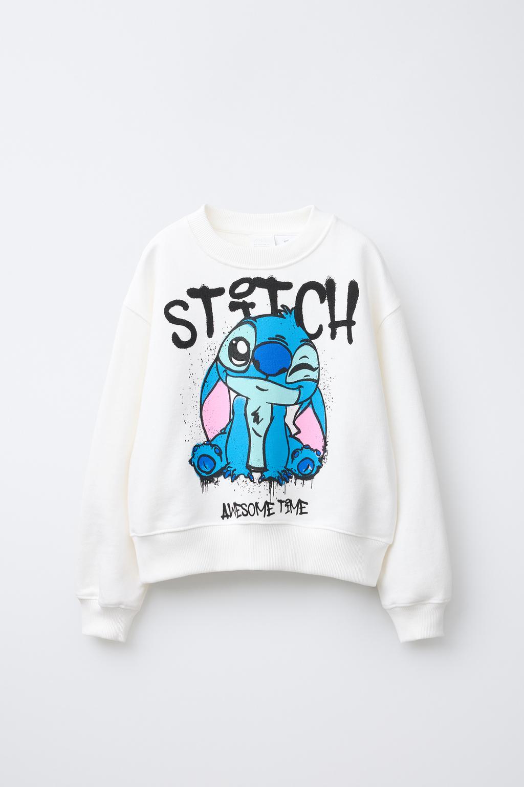 

Толстовка с принтом lilo & stitch disney ZARA, устрично-белый