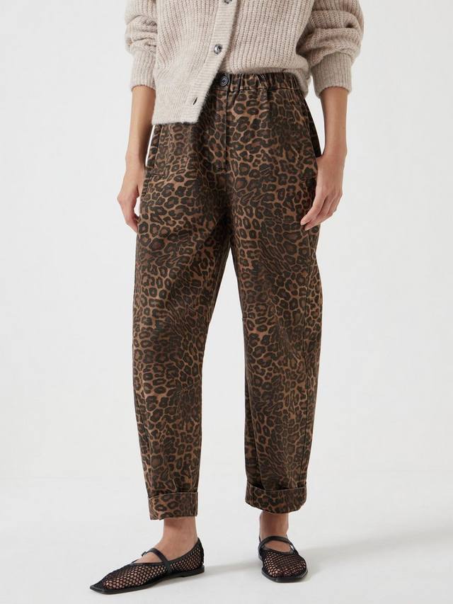 

Брюки с леопардовым принтом на резинке и расклешенным кроем HUSH, Brown/Multi