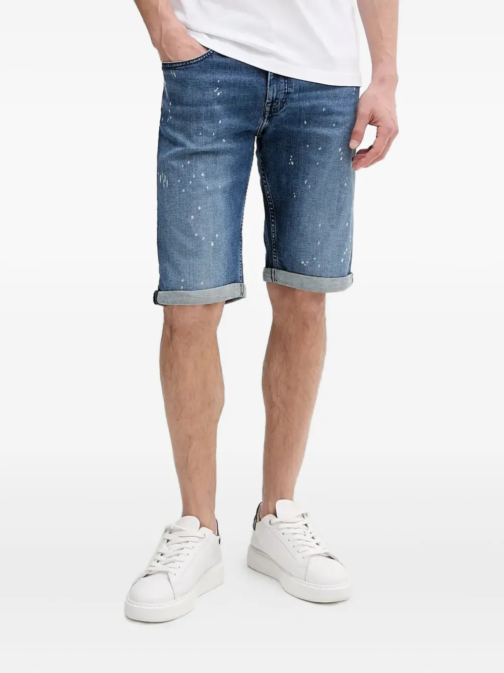 

Джинсовые шорты с отворотами KARL LAGERFELD, синий