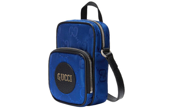 Сумка off the grid otg environmental friendly series logo leather logo nylon handbag mini blue black Gucci, синий — фото 2