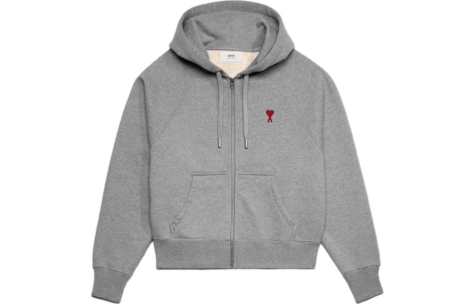 

Ami Paris Толстовка на молнии с вышивкой Ami De Coeur AMIPARIS, Smoke Gray