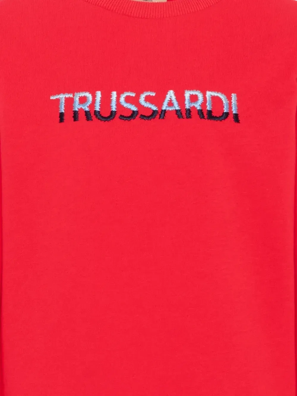 Толстовка с вышитым логотипом Trussardi Junior, красный — фото 3