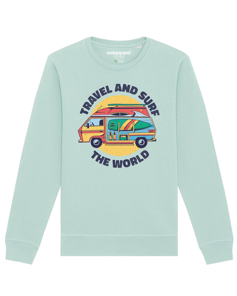 

Толстовка Watapparel Travel and surf, лазурный
