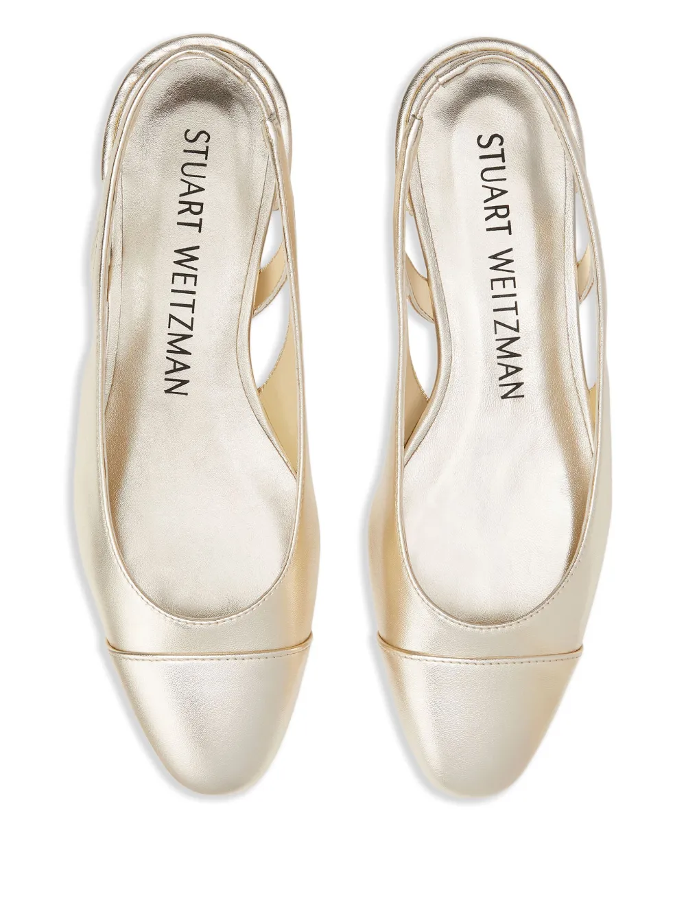 Туфли-слингбэки с вырезами и украшением кристаллами Stuart Weitzman, золотистый — фото 3