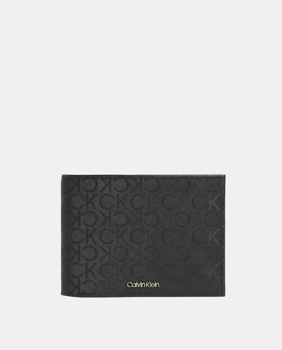 

Кошелек bifold с монограммным принтом Calvin Klein, черный