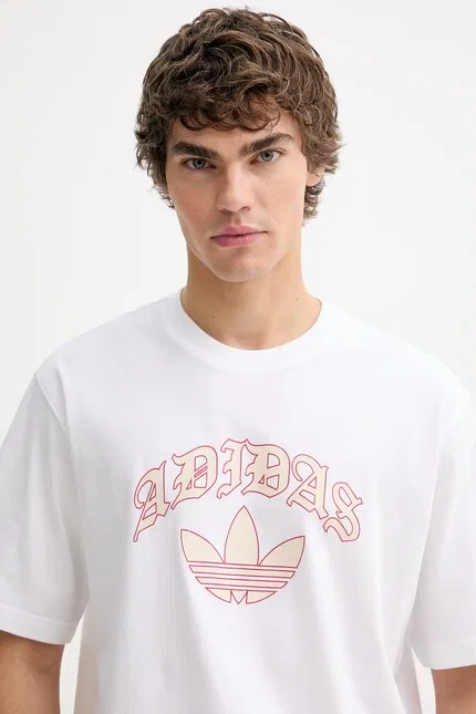 Футболка хлопковая bawełniany Adidas Originals, белый — фото 4