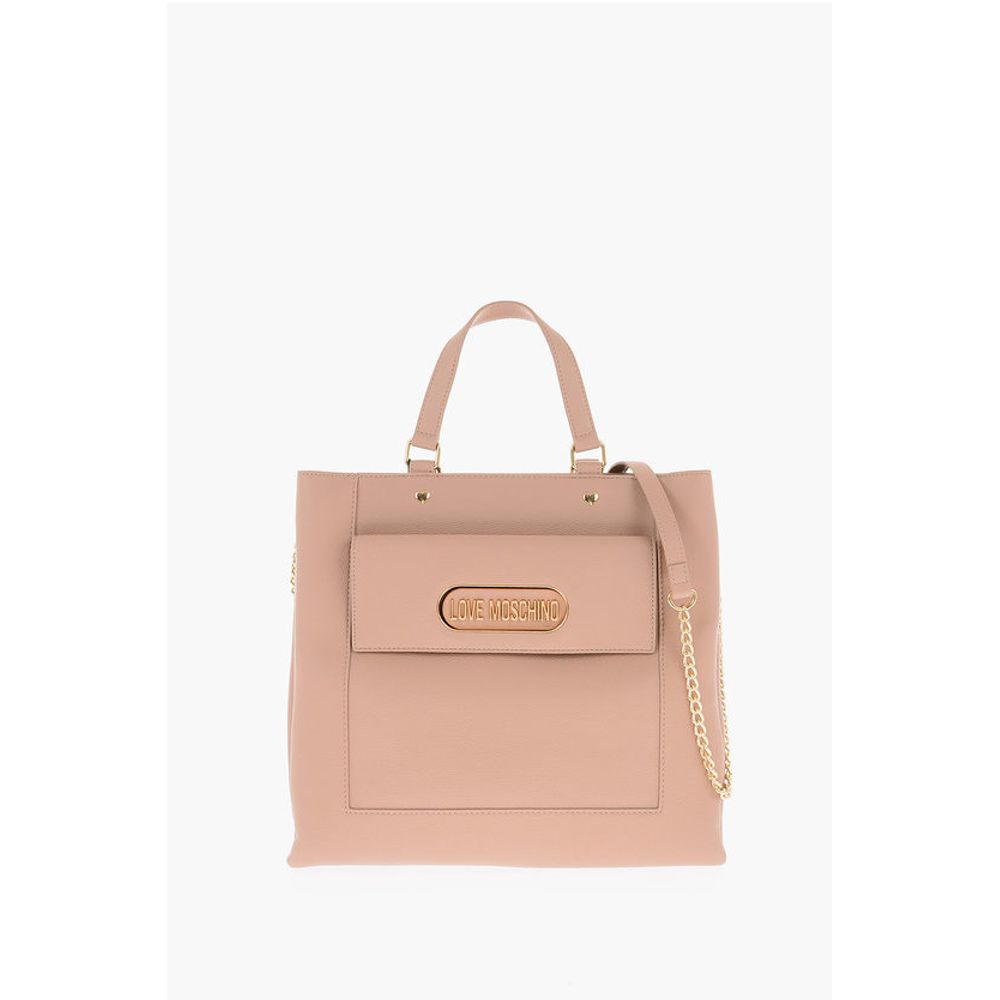 

Прямоугольная сумка LOVE из искусственной кожи с большим накладным карманом Moschino, бежевый