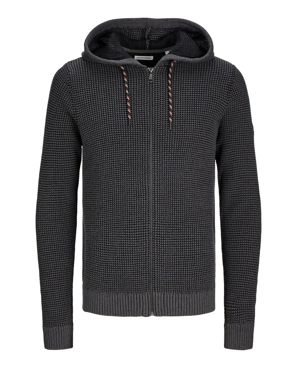 

Мужская толстовка структурированного трикотажа на молнии Jack & Jones, черный