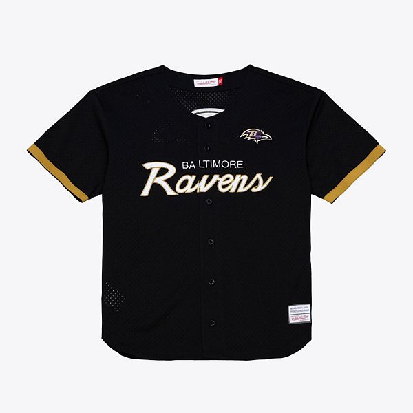 

Мужская черная футболка Baltimore Ravens Head Coach с сетчатыми вставками Mitchell & Ness
