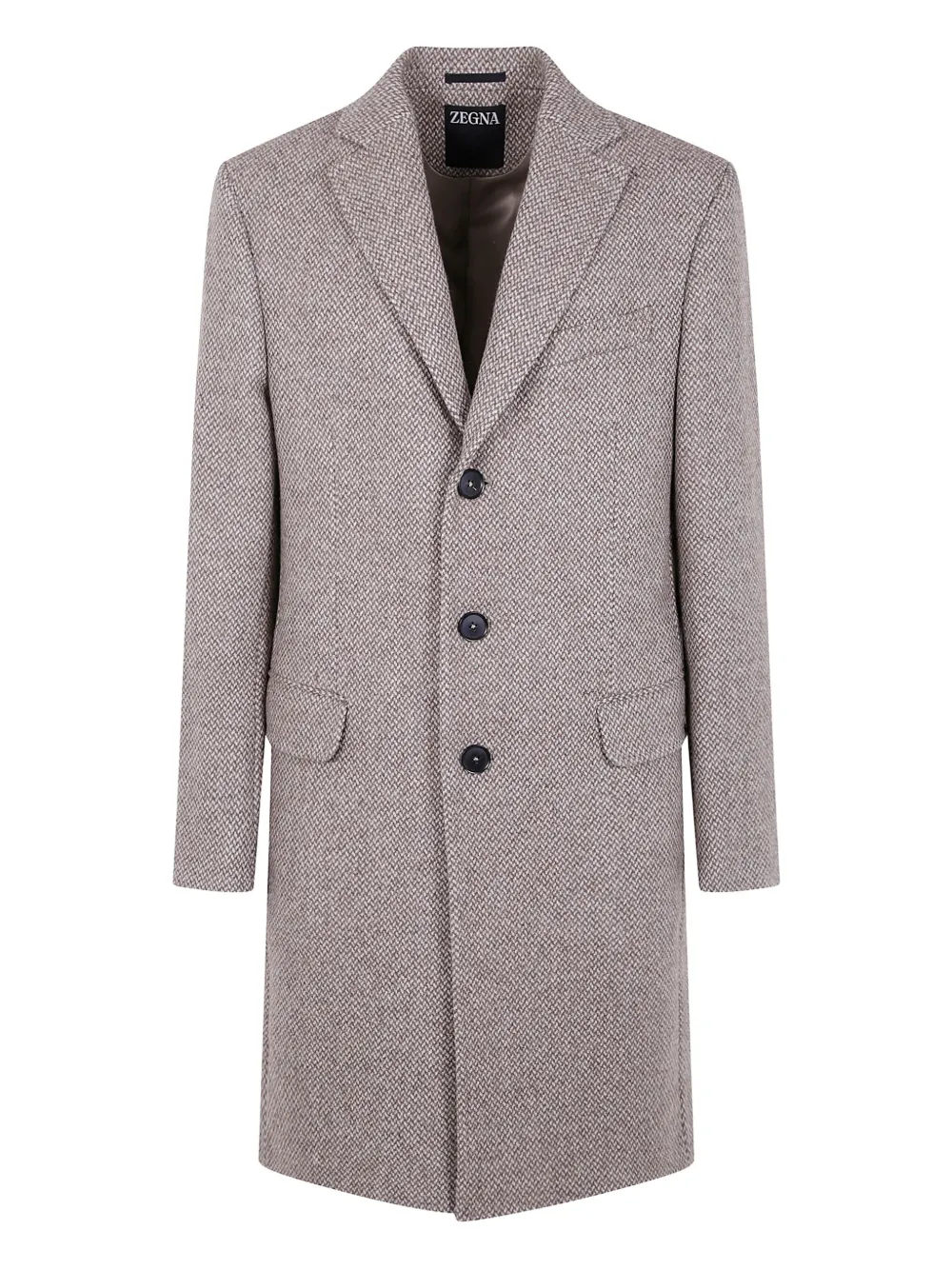 

Пальто из шерсти с лацканами Zegna, бежевый