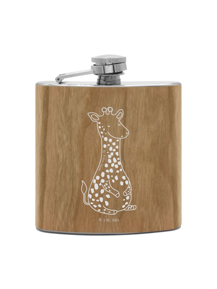 

Mr. & Mrs. Panda Фляжка Flachmann Edelstahl Avocado Pärchen mit Spruch in Braun