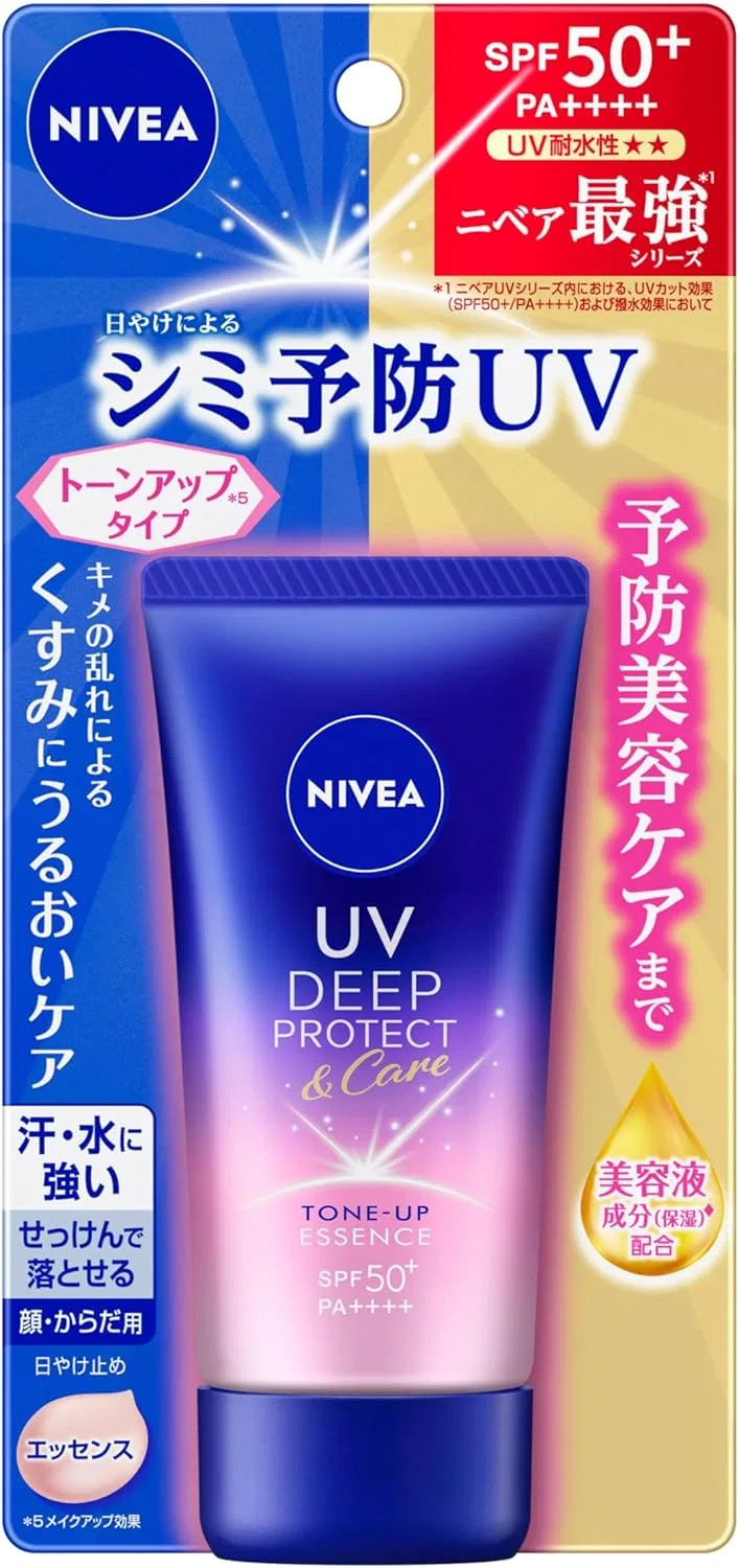 Солнцезащитная эссенция Nivea UV Deep Protect & Care Tone Up, 50 г, белый