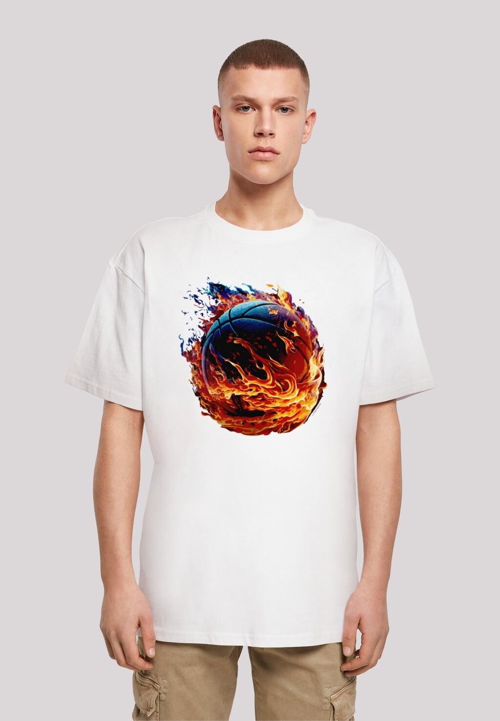 

Футболка с принтом BASKETBALL ON FIRE F4NT4STIC, белый