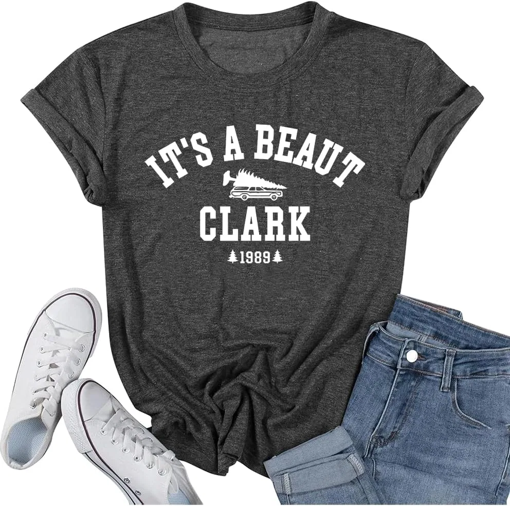 Футболка с принтом "You Serious Clark" на рождественскую тематику для мужчин и женщин, повседневная