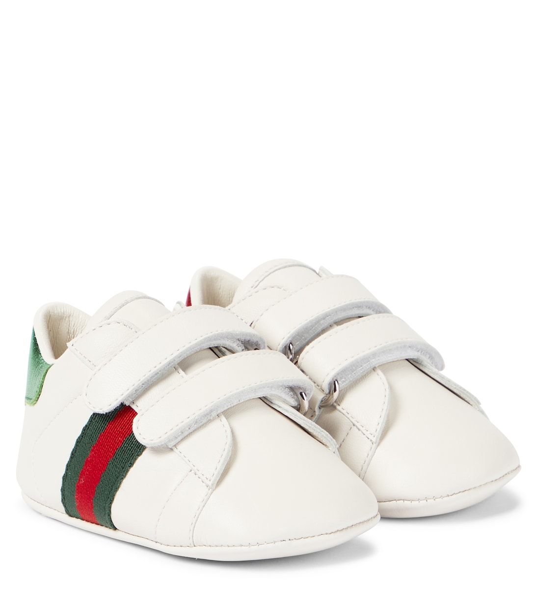 

Кожаные кроссовки Baby Ace Gucci Kids, G.Wh/Vrv/Ross/Br.Sha