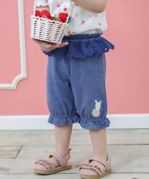 Детские штаны из мягкой джинсовой ткани coeur a coeur Coeur a Coeur HALF PANTS голубые