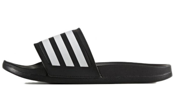 Тапочки adilette 'black white' Adidas, черный — фото 2