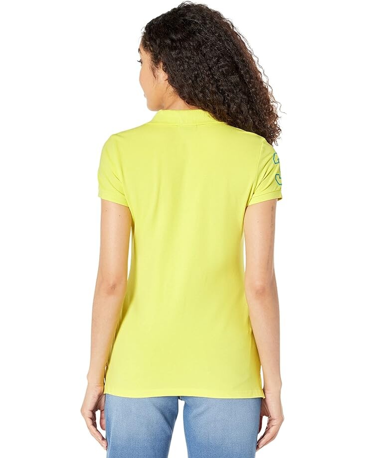 

Поло U.S. POLO ASSN. Neon Logos Short Sleeve Polo Shirt, цвет Lemon Tonic