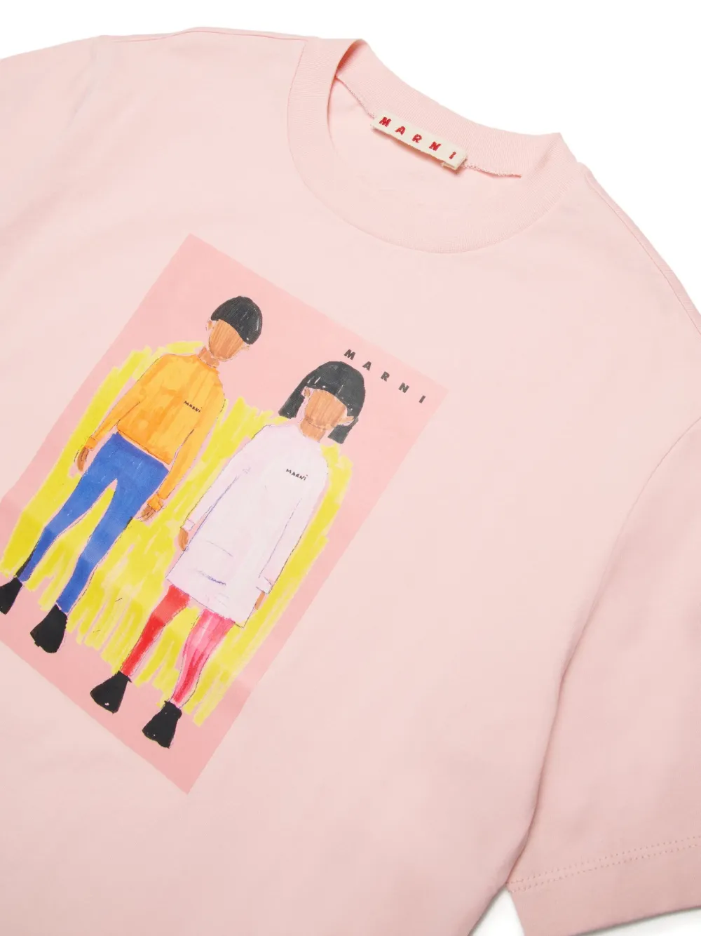 Футболка с графичным принтом Marni Kids, розовый — фото 3