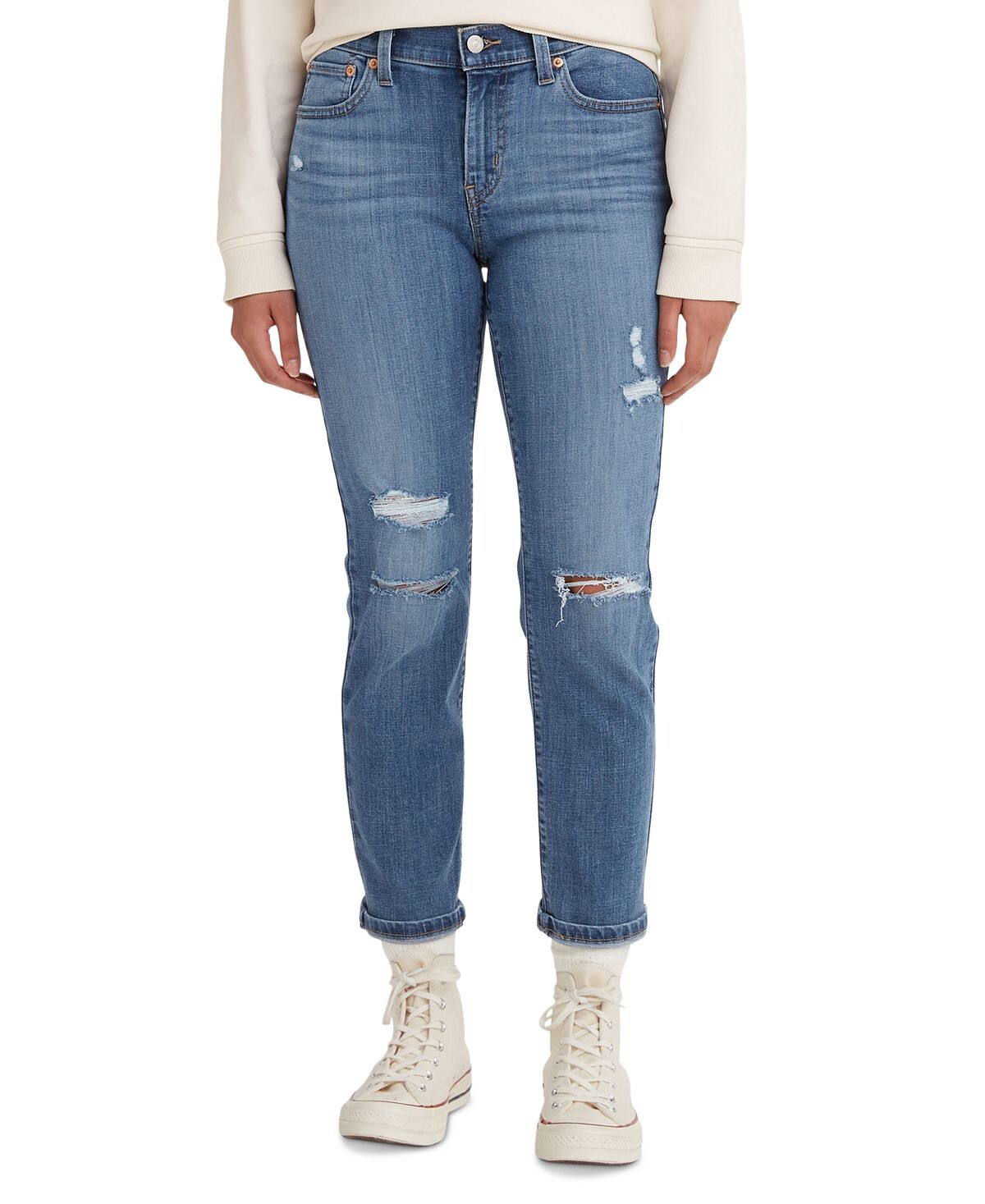 

Женские свободные джинсы-бойфренды с зауженными штанинами Levi's