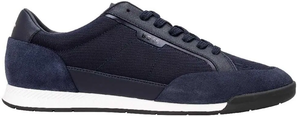 Мужские низкие кроссовки BOSS Nitan TXSD из замши и искусственной кожи, размер, Blue