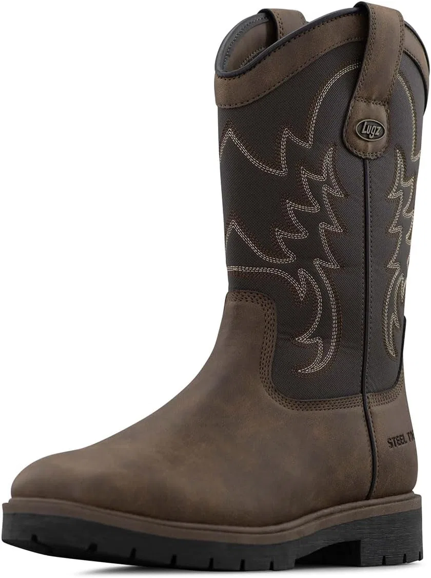 Ботинки Lugz Cowboss Men's Steel Toe Cap, Dark Brown Coffee Black