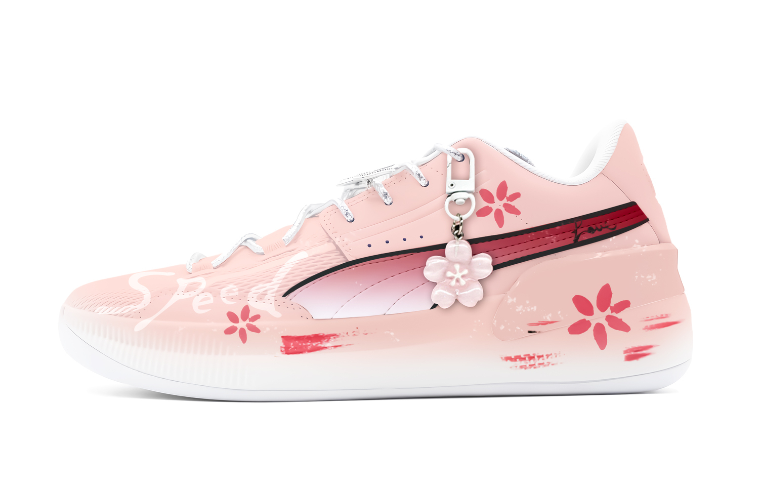 

Кроссовки баскетбольные Clyde Hardwood Team Cherry Blossom, Love, Heartbeat Cushioning низкие мужские PUMA, розовый