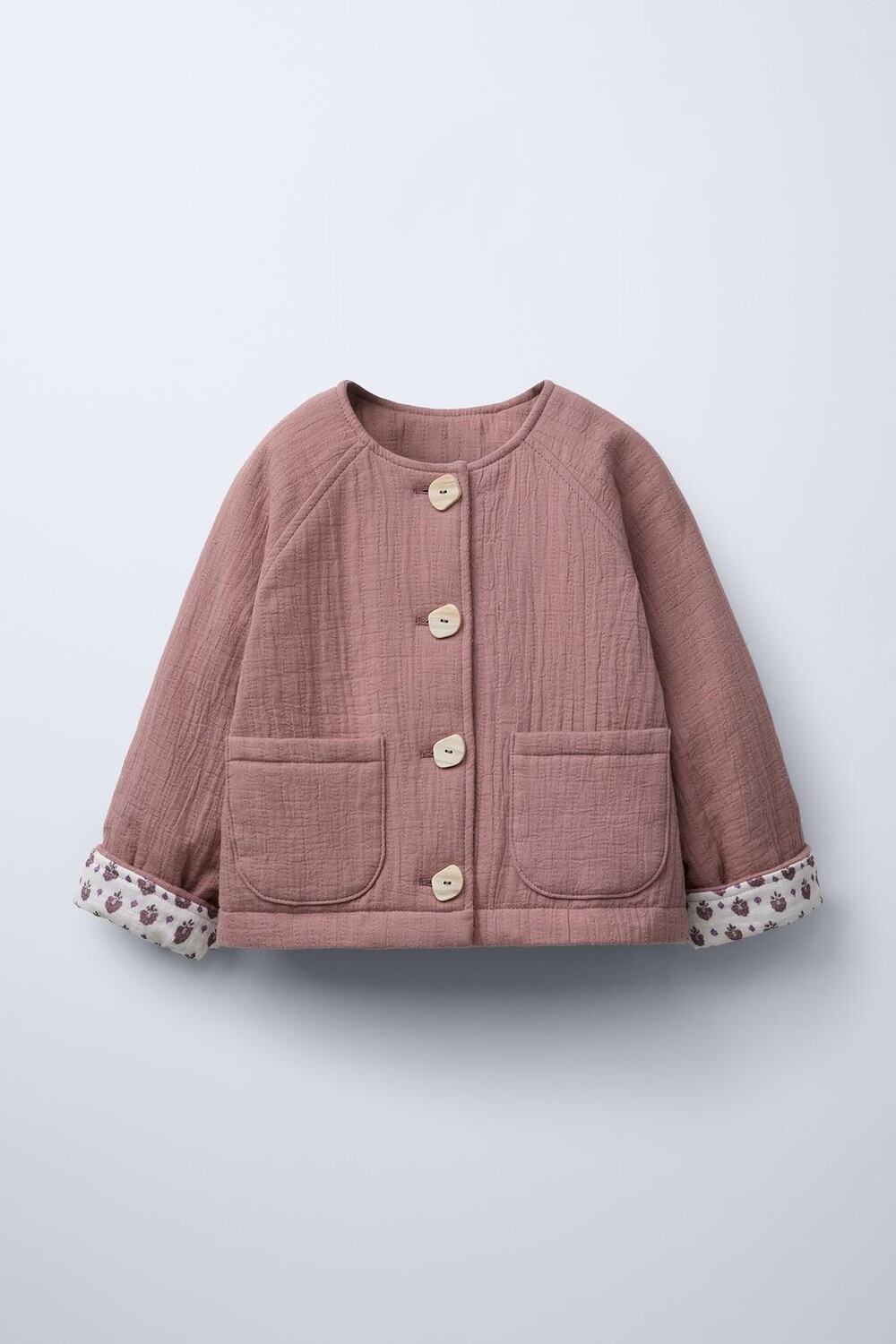 

Текстурная стеганая куртка ZARA, бледно-розовый