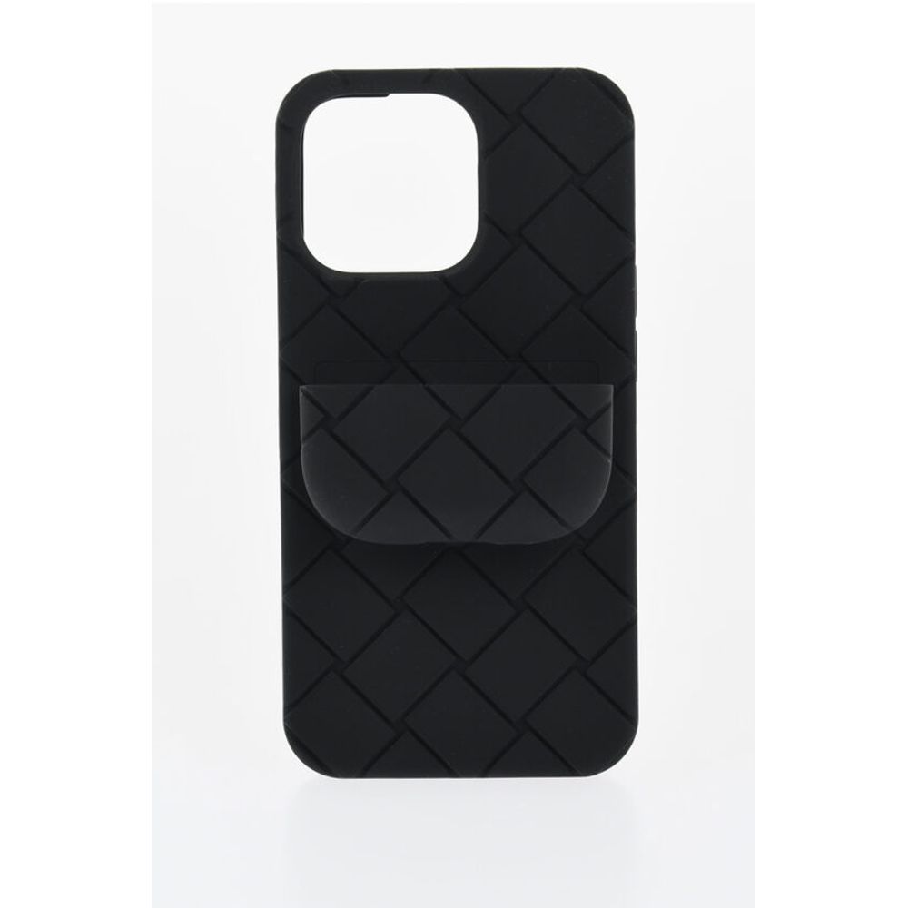 

Плетеный чехол для iPhone 13 Pro с держателем Airpods Bottega Veneta, Black