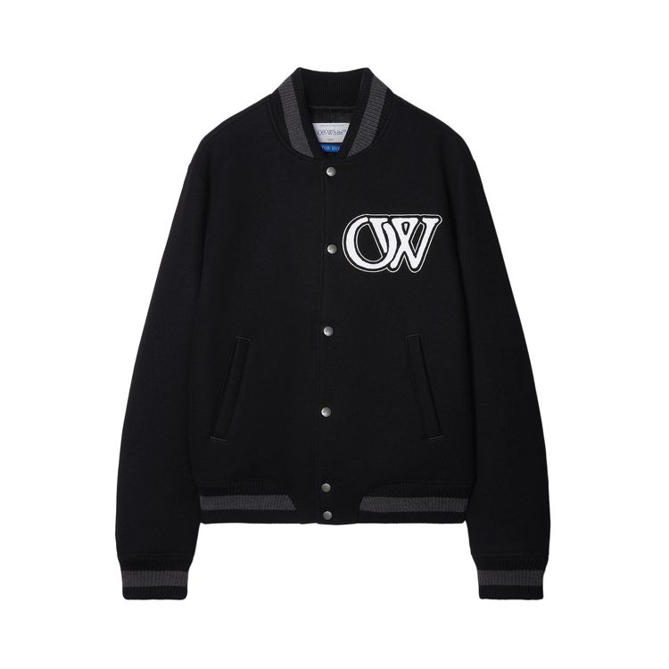 

Куртка Off-White Varsity Bomber Jacket 'Black/White', черный