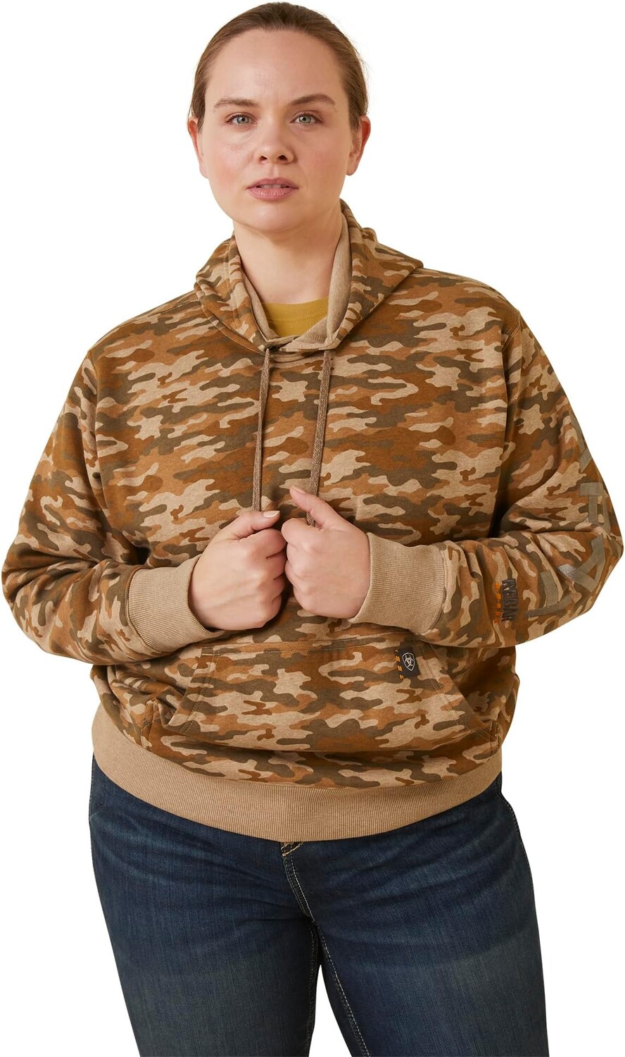 

Худи Ariat Rebar Graphic Printed Hoodie, цвет Oatmeal Camo Print