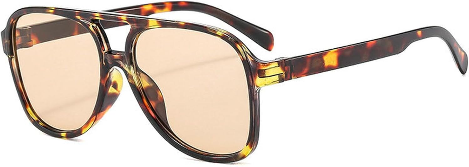 

Солнцезащитные очки COTIA квадратной формы для женщин и мужчин, винтажные, с двойной перемычкой, в стиле «пилот», классические, для активного отдыха и повседневной носки, Leopard Tea