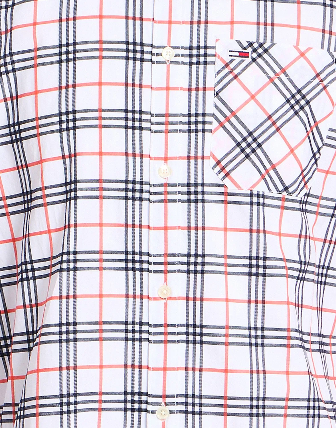 Рубашка с рисунком тартан Tommy Hilfiger белая — фото 4
