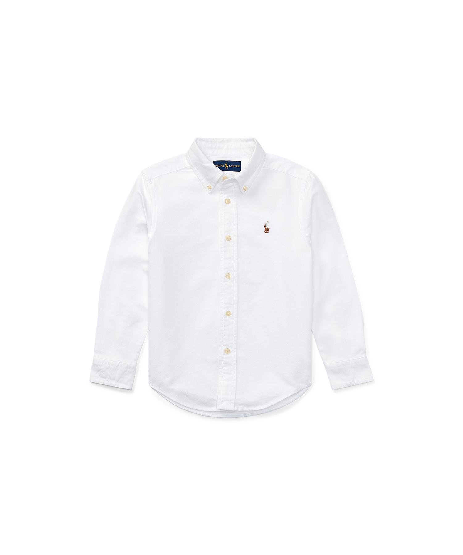 (Для мальчиков 2-7 лет) Хлопковая рубашка Оксфорд Polo Ralph Lauren, 100 White — фото 2