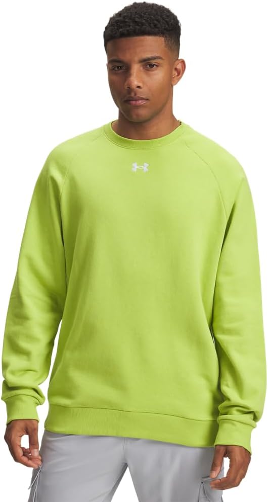 

Under Armour мужская флисовая толстовка Rival Crew, Green Vibe/White, Белый, Under Armour мужская флисовая толстовка Rival Crew, Green Vibe/White
