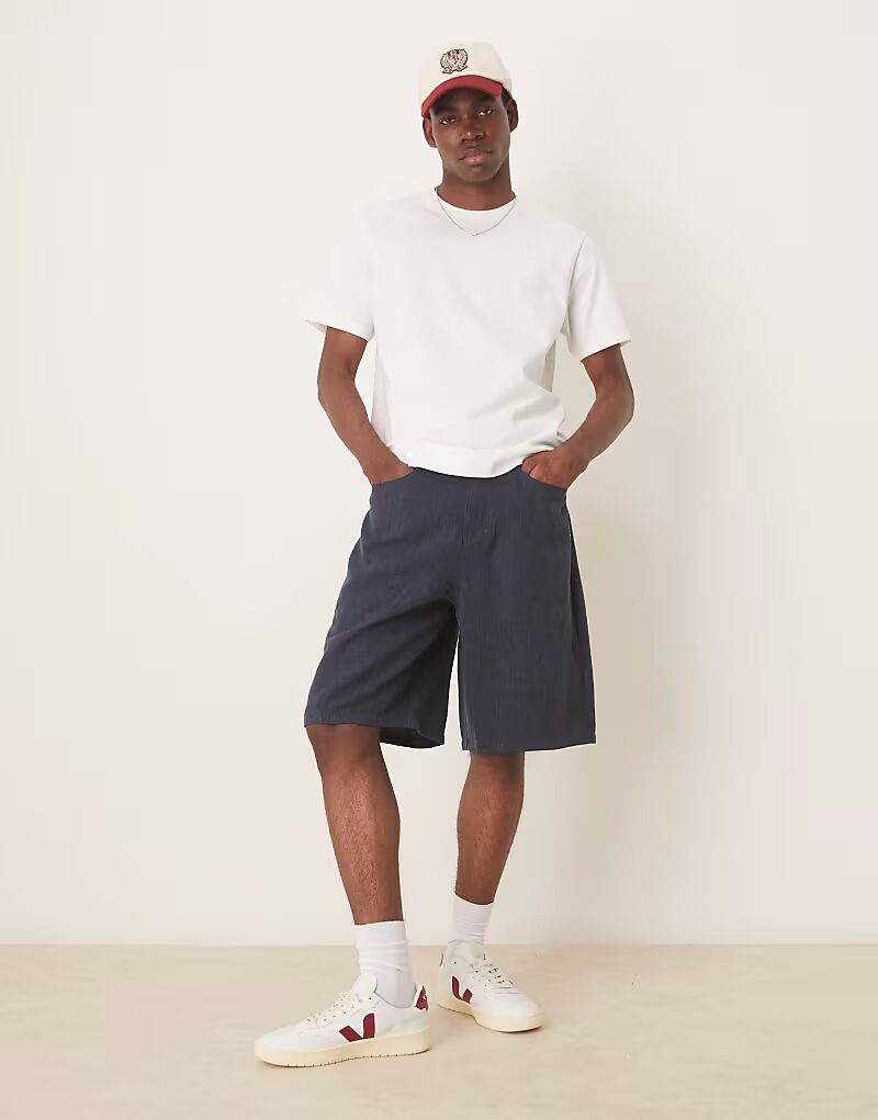 

Длинные шорты ASOS DESIGN темно-синего цвета