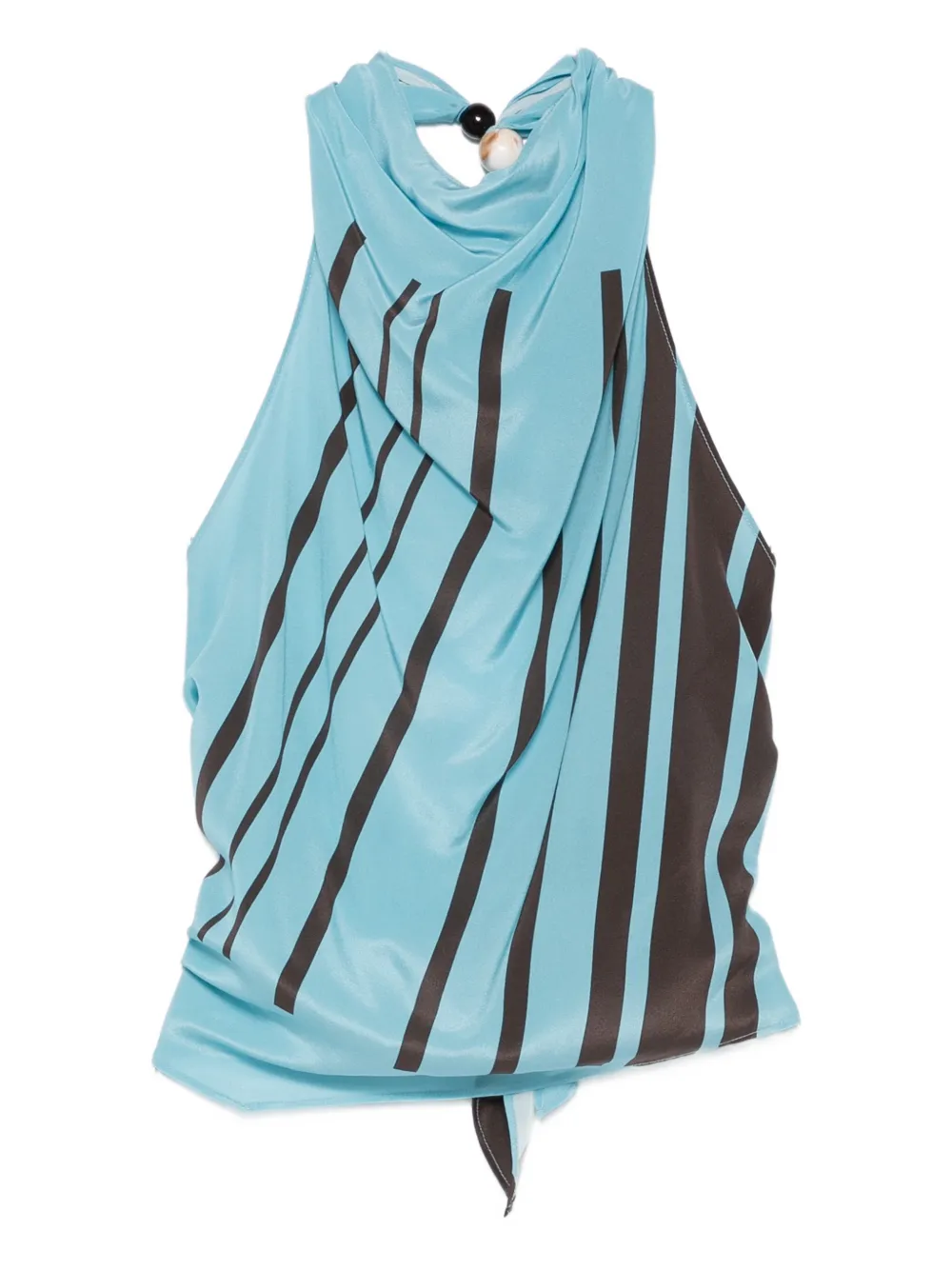 

Полосатый топ с вырезом халтер Sir., синий