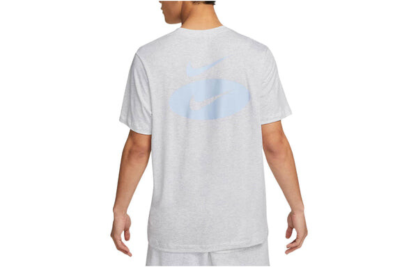 Футболка Men's Nike Solid Color Logo Alphabet Pattern Printing Round Neck Casual Short Sleeve Light Grey T-Shirt, мультиколор — фото 2