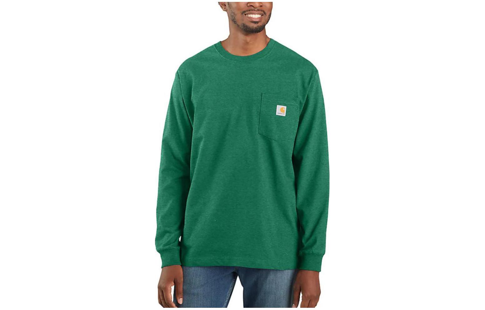 

Мужские футболки с круглым вырезом, умеренно прямой крой Carhartt, зеленый