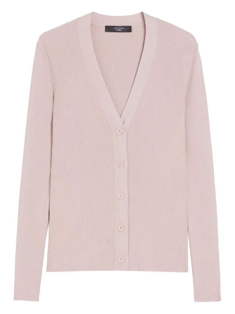 

Кардиган Gabriel в рубчик с V-образным вырезом Weekend Max Mara, розовый