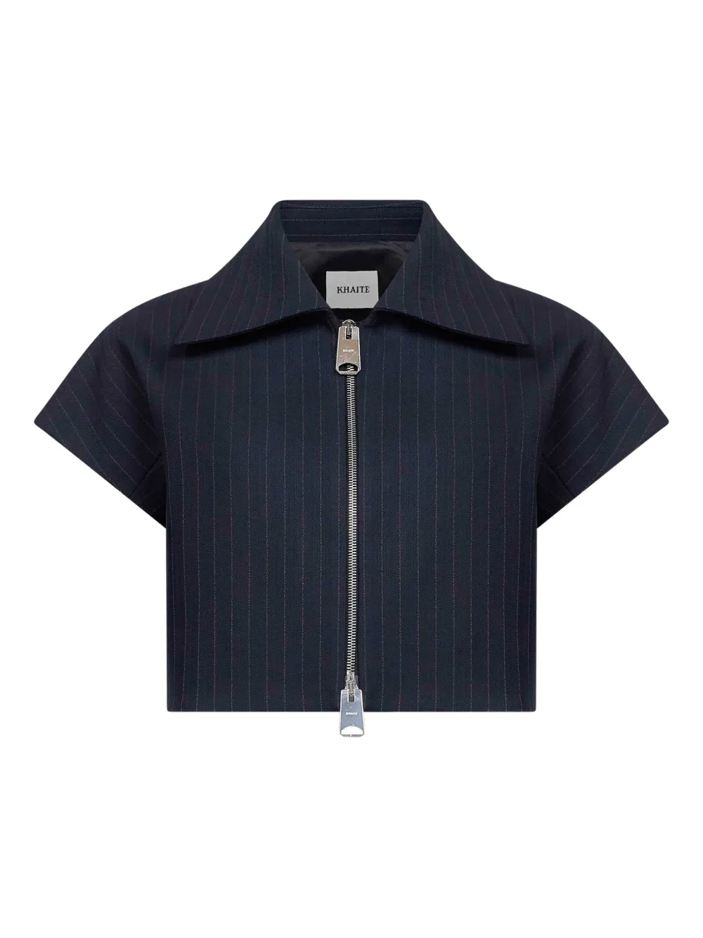 

Рубашка на молнии с широким воротником Khaite, синий