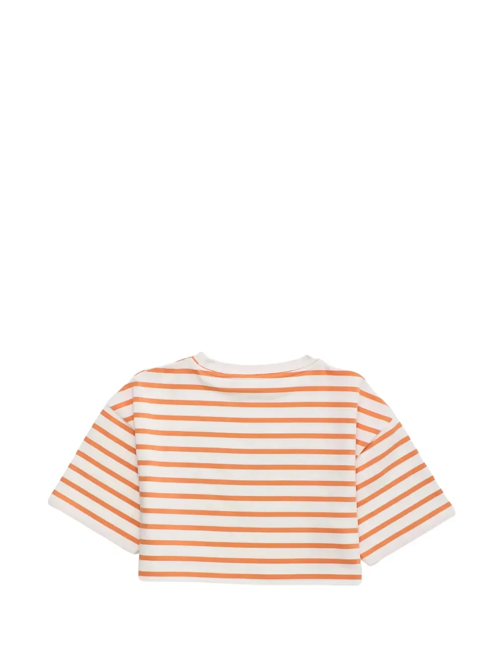 Укороченный топ в полоску с принтом птиц Maison Mangostan Kids, белый — фото 2