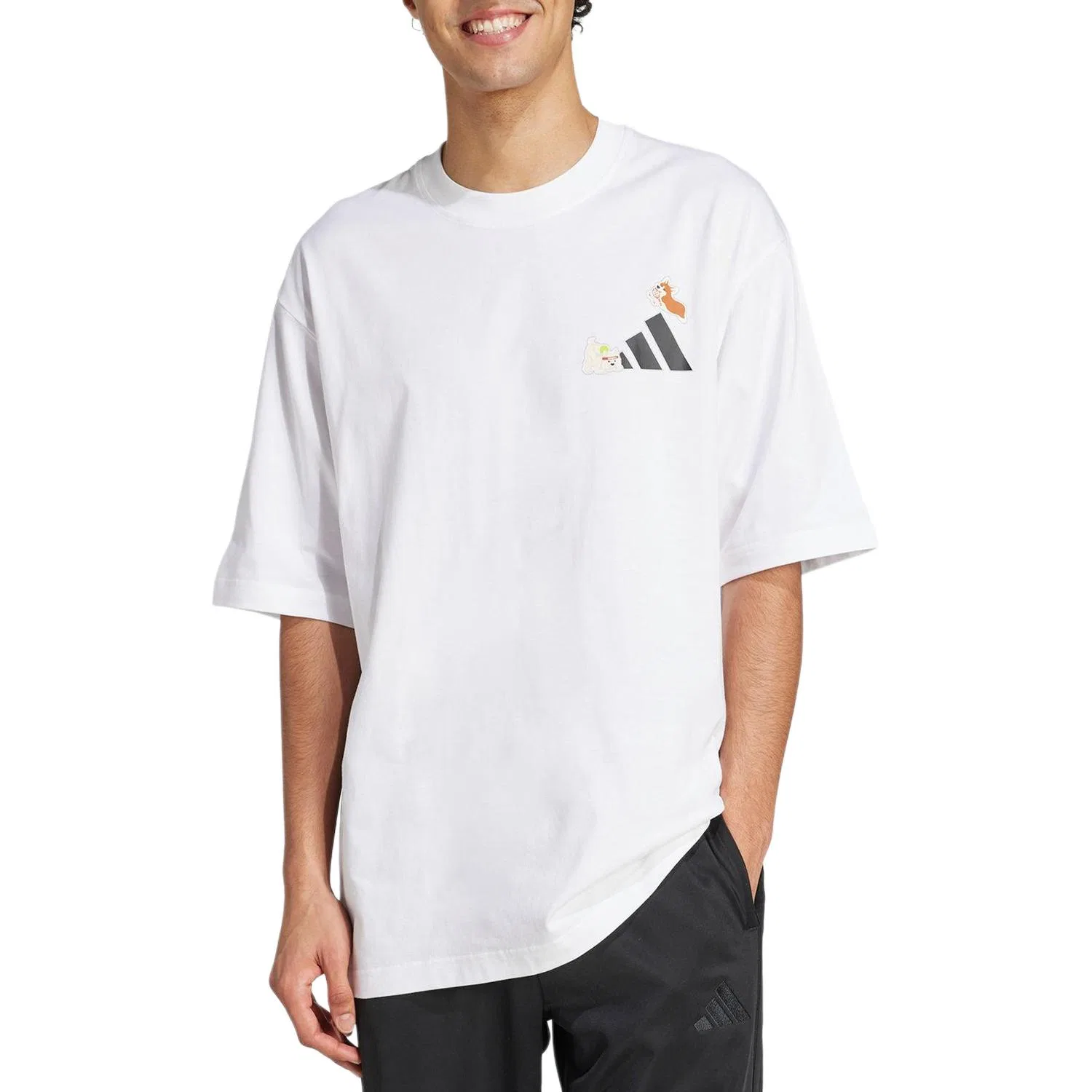 Футболка унисекс White, crew neck, moderate Adidas — фото 3