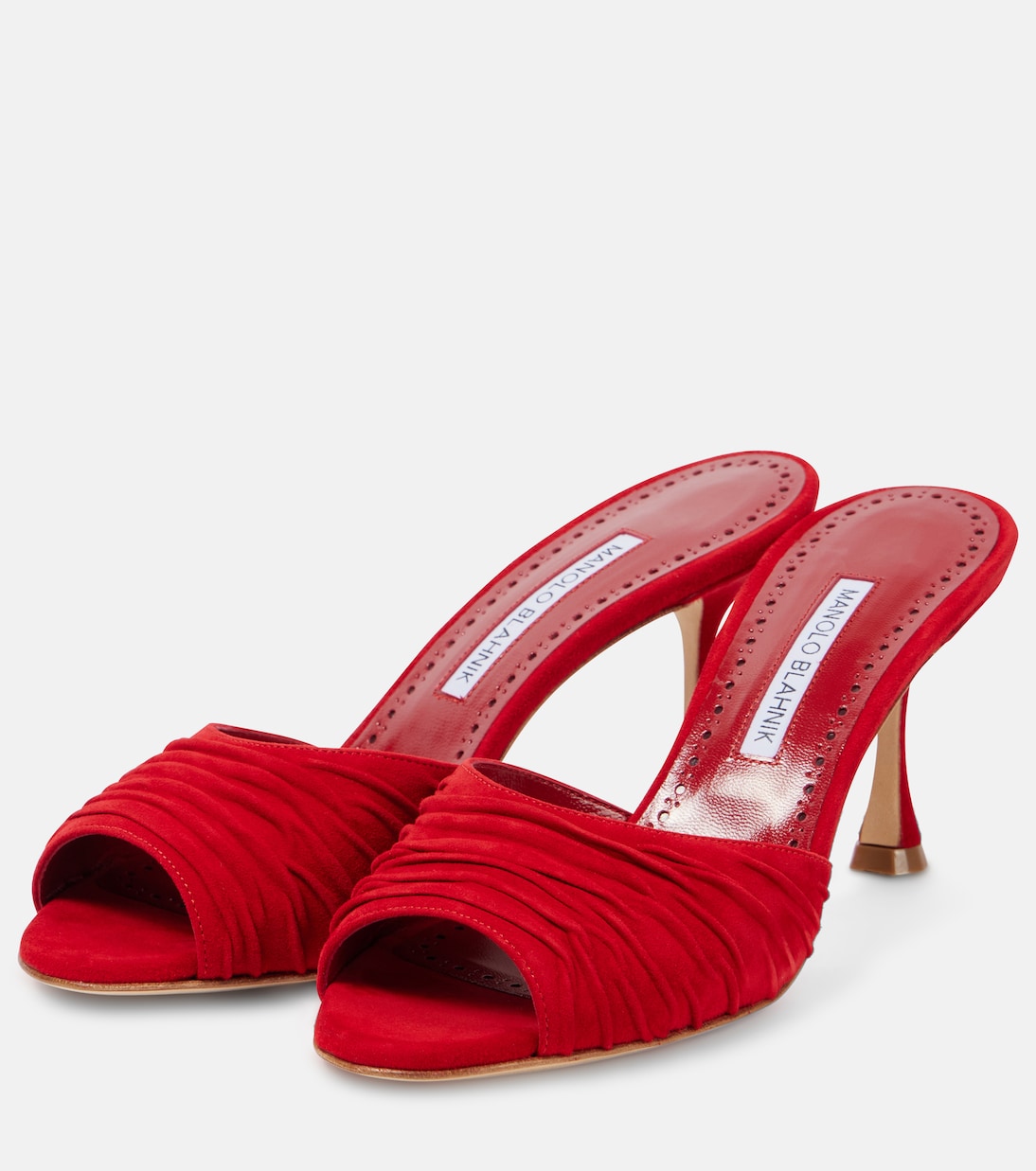 Пируа 70 мюли из замши Manolo Blahnik, 6208 Bred — фото 4