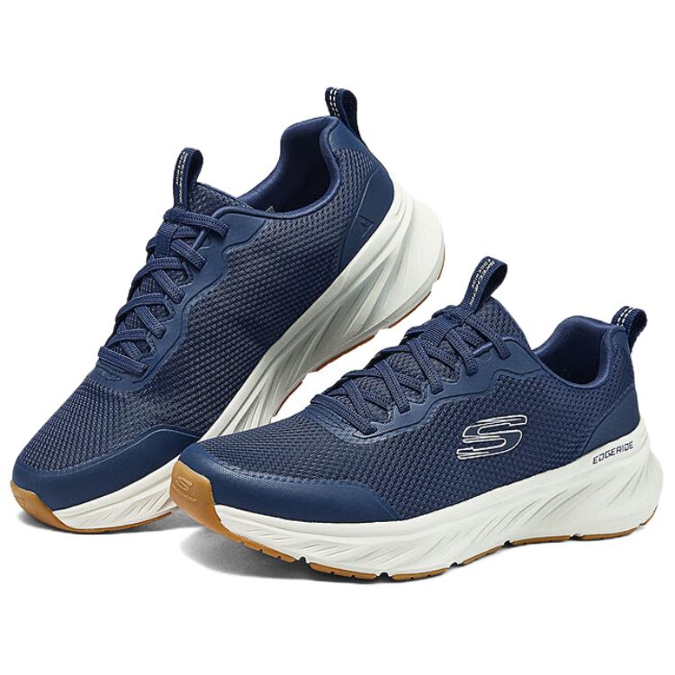 Skechers Мужские спортивные низкие повседневные беговые кроссовки Marine Blue - Marine Blue/White, цвет Marine Blue/White — фото 4