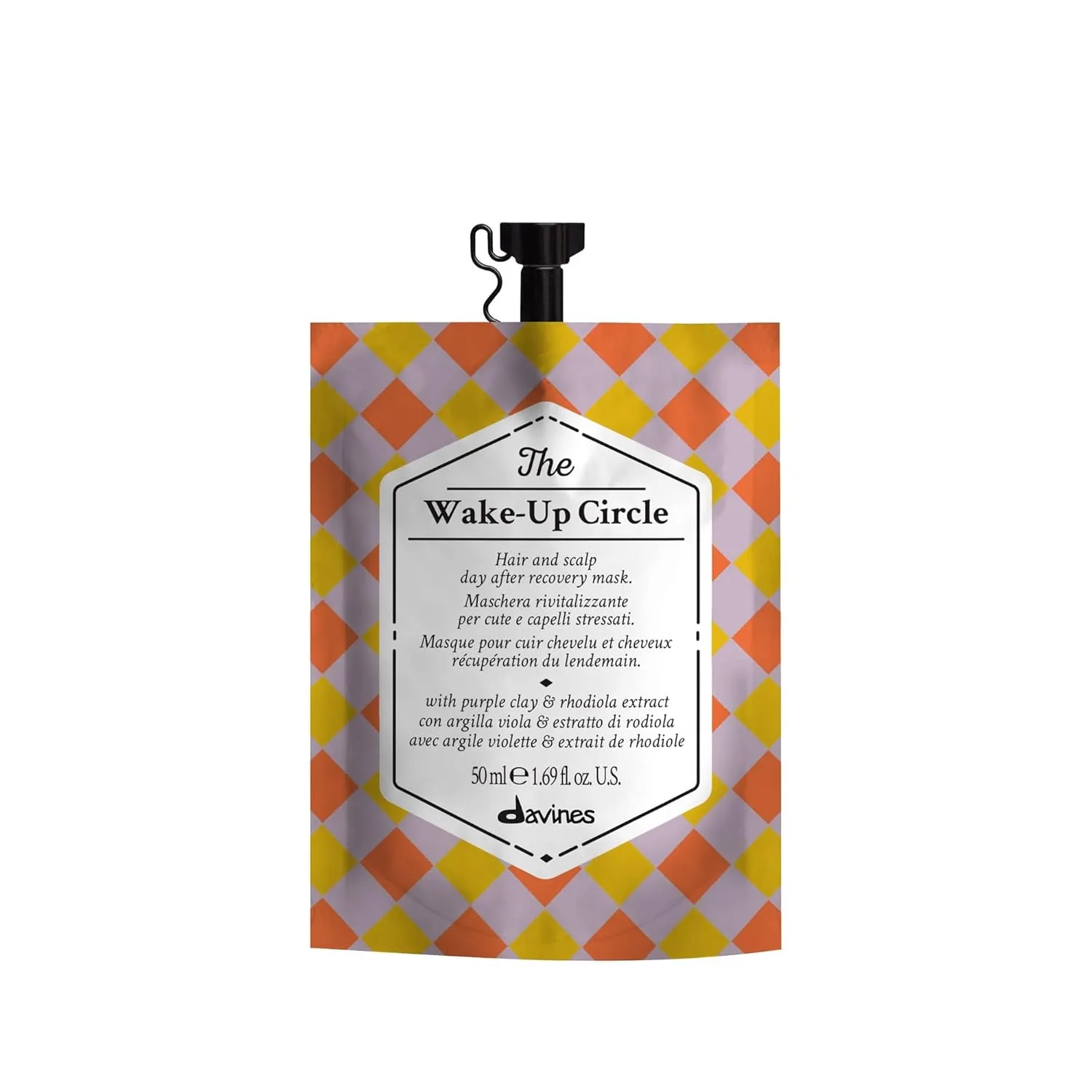 Davines The Wake-Up Circle, тонизирующая маска для волос и кожи головы с экстрактом родиолы, 50 мл