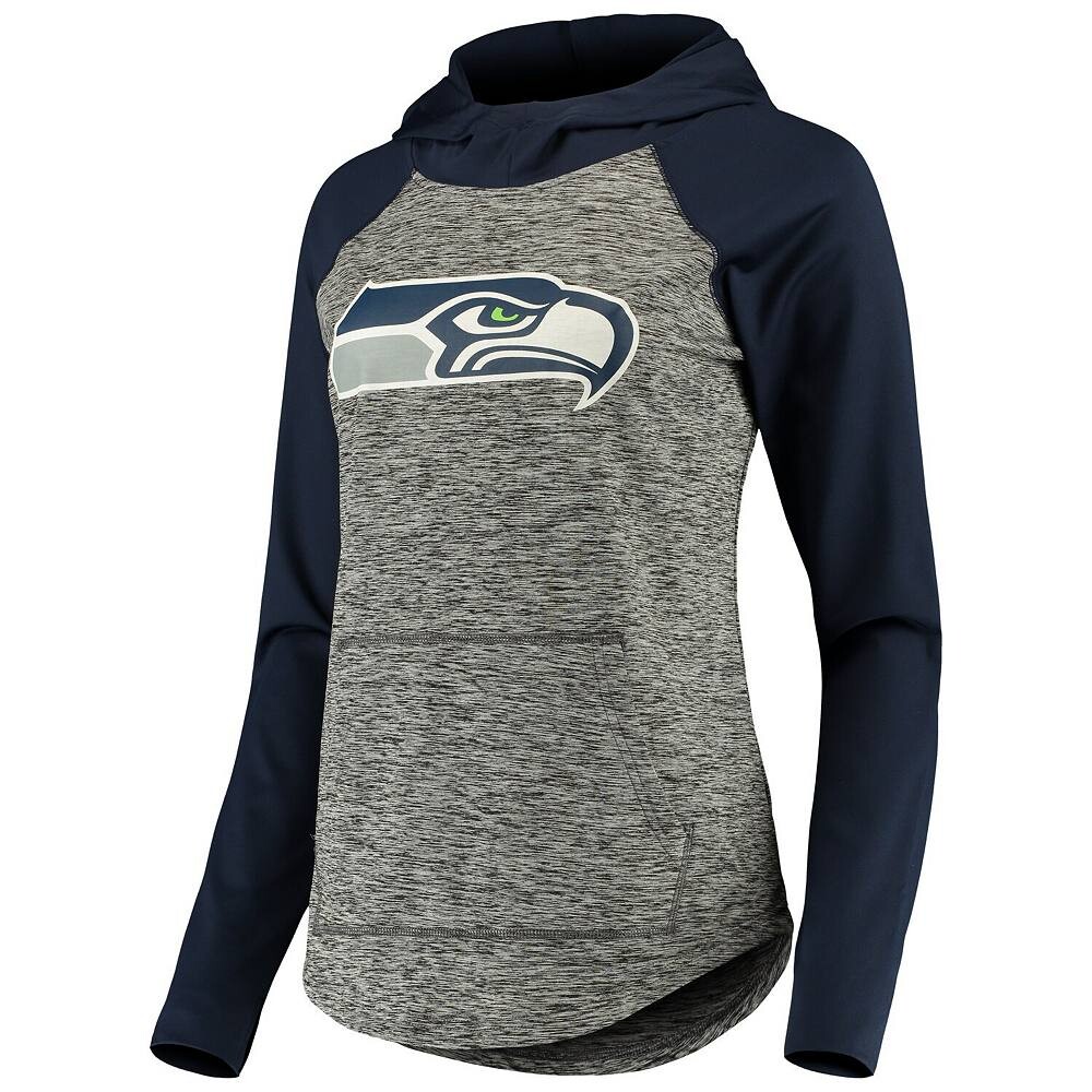 

Женский пуловер с капюшоном G-III 4Her от Carl Banks Heathered Grey/College Navy Seattle Seahawks Championship Ring, цвет Sea Grey